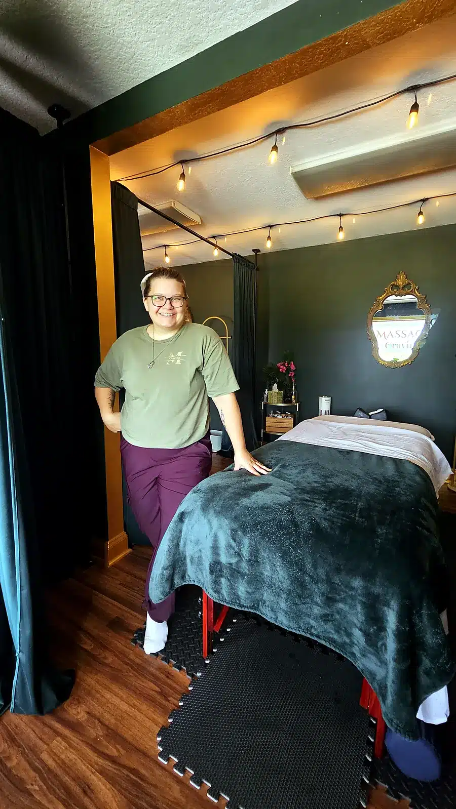 Jennie Gaskins, lead massage therapist and co-owner of Massage Craving, in a treatment room in Green Cove Springs