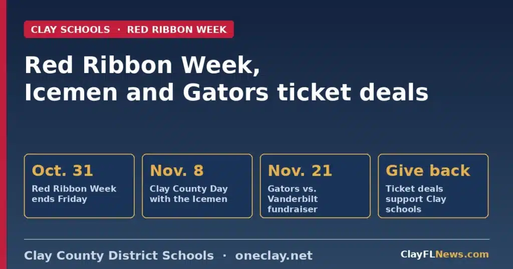 Red Ribbon Week in Clay County schools with Icemen and Gators ticket deals